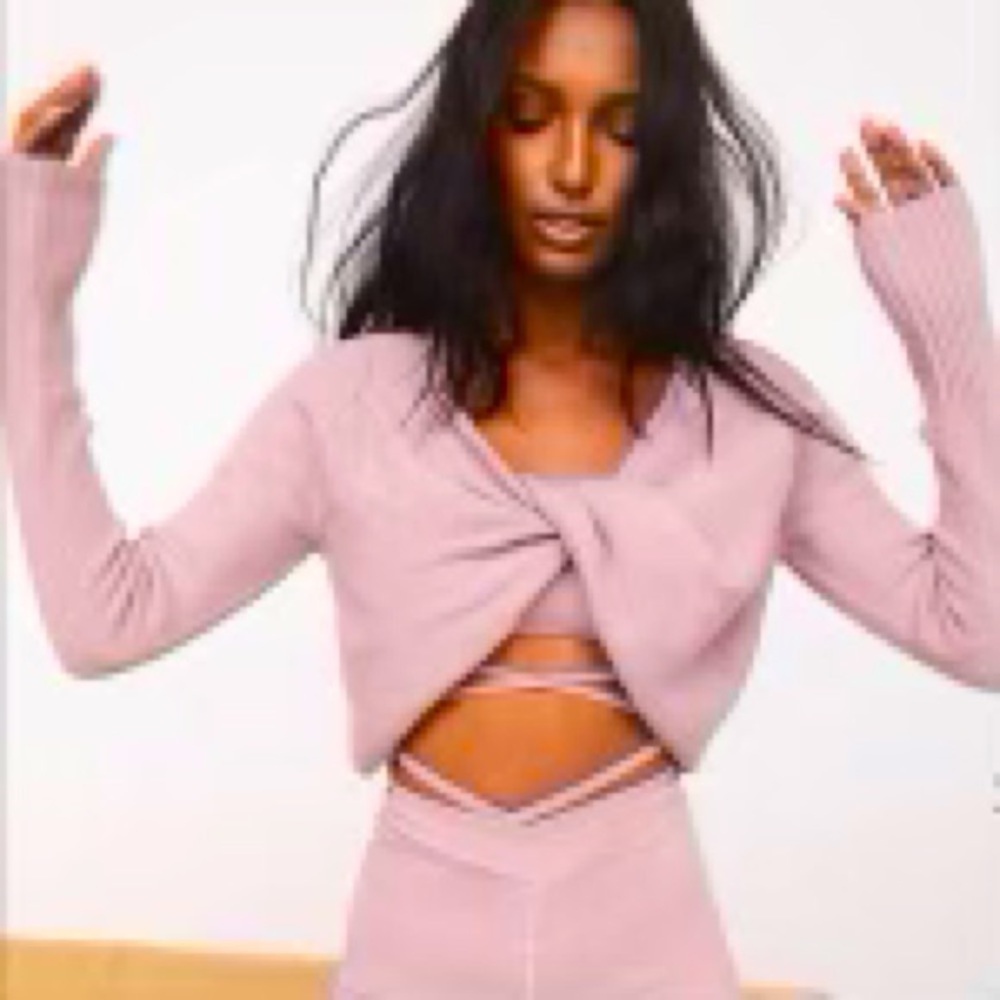 For Love & Lemons Mila Twist Cropped Sweater